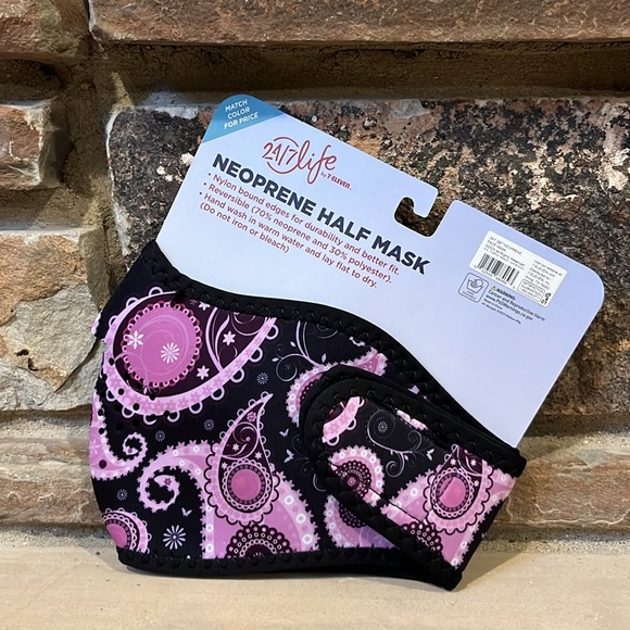 Winter Neoprene Half Mask 24/7 Life Pink Paisley and Black - Picture 2 of 2